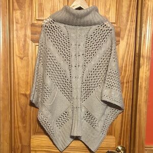BCBGMaxAzria Taupe Knit Poncho